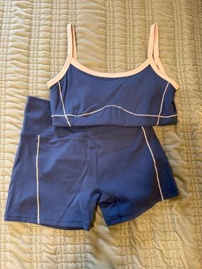 Blue and White Workout Set